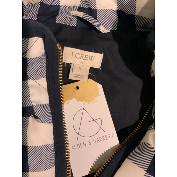 J. Crew Blue & White Plaid Puffer Vest, Size Medium - Picture 7 of 7